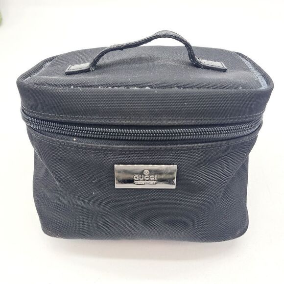 Gucci Canvas Leather Cosmetic Bag - Picture 1 of 8